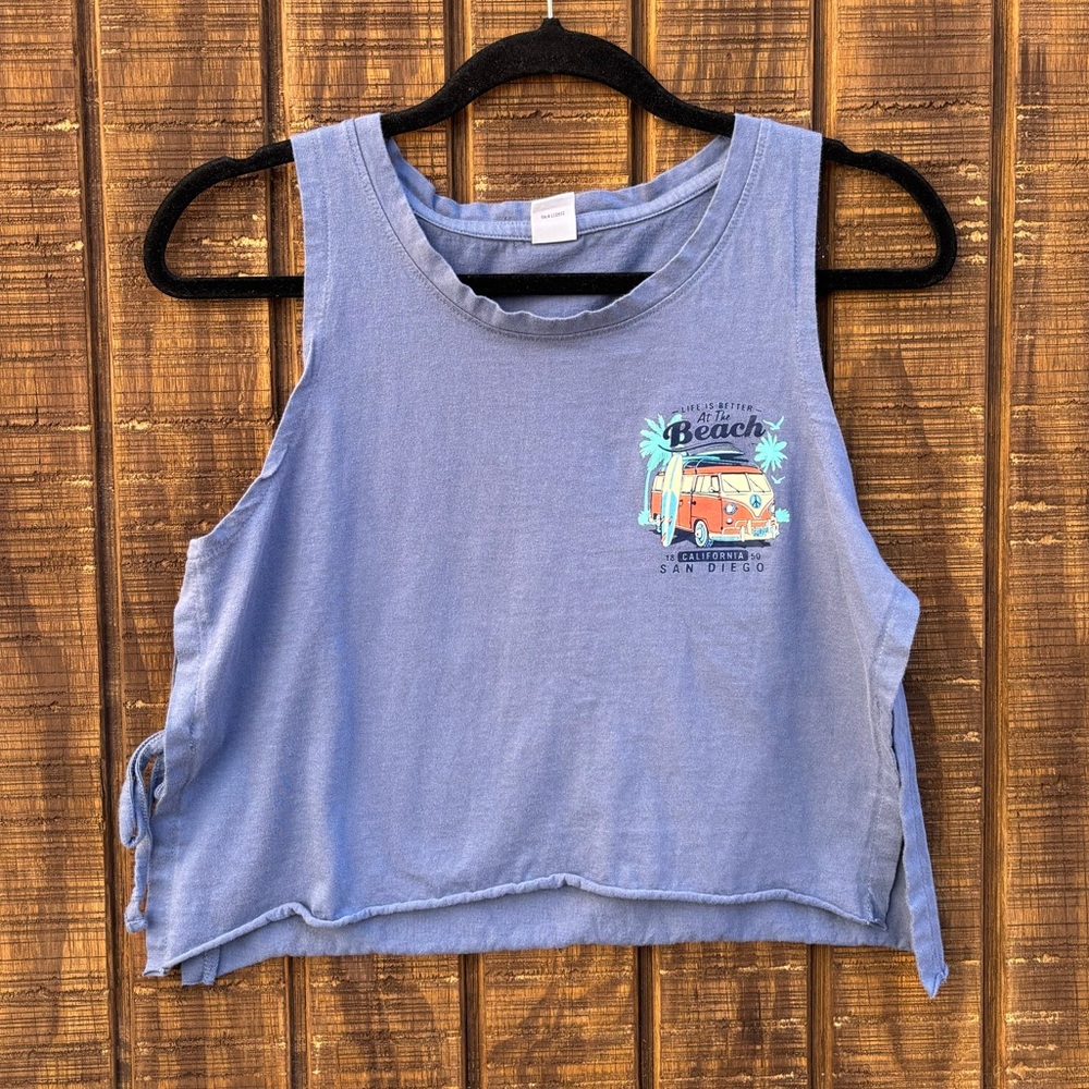 San Diego Blue Beachy Crop Top